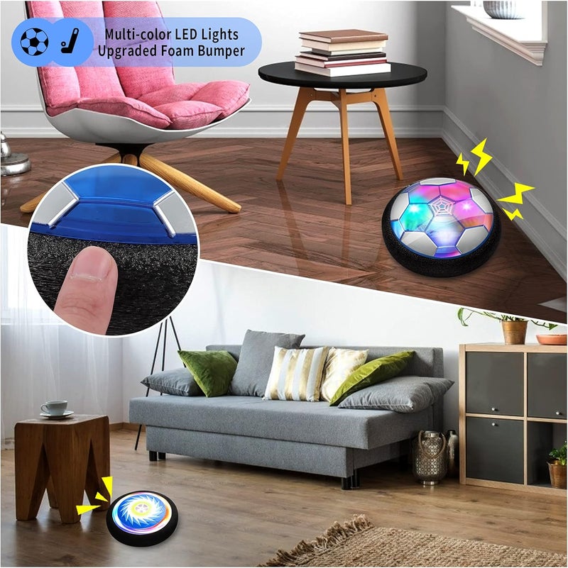 Ancesfun 3-in-1 Hover Hockey Soccer Ball Set, Rechargeable Air Soccer and Floating Battery Hockey Kids Toys with LED Lights and Foam Bumper, 2 Goals for Boys and Girls Ages 4 5 6 7 8-12 for Indoor/Outdoor Game - Image 3